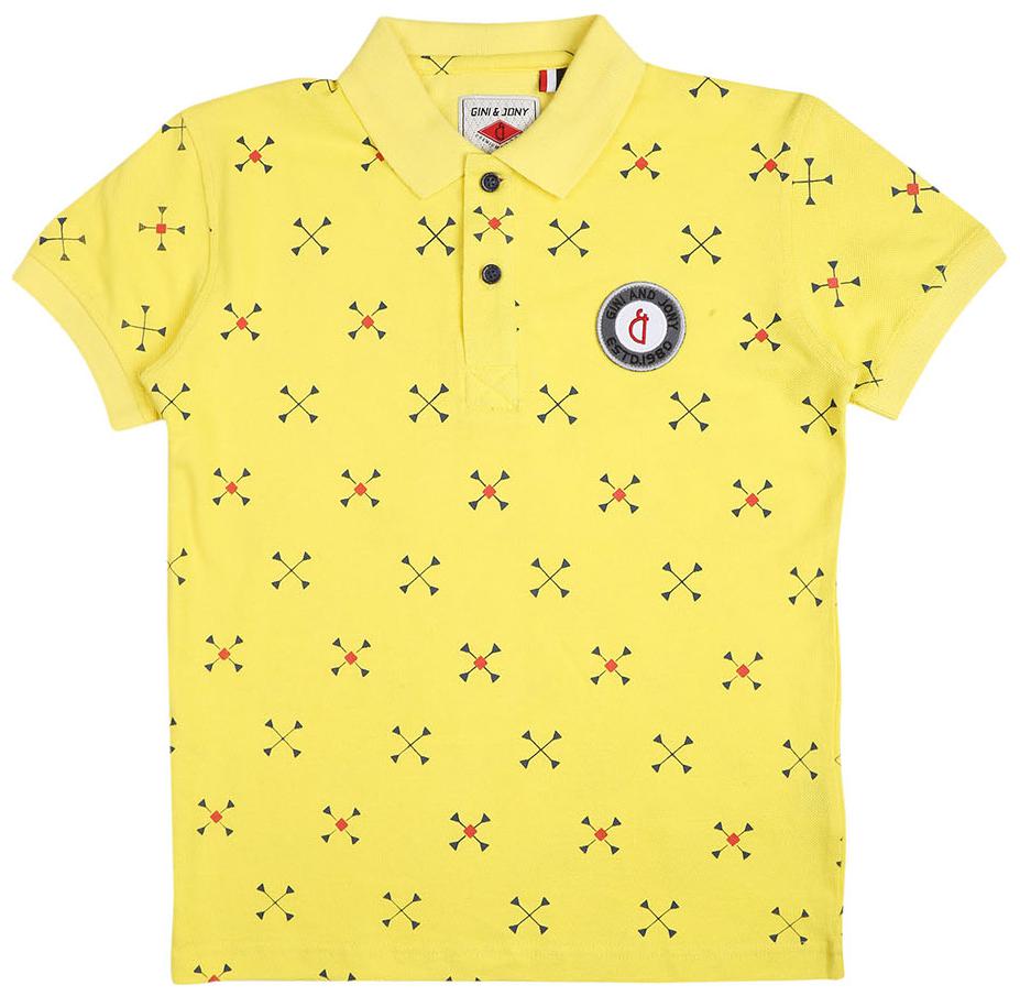

Gini Jony Boy Cotton blend Printed T-shirt - Yellow