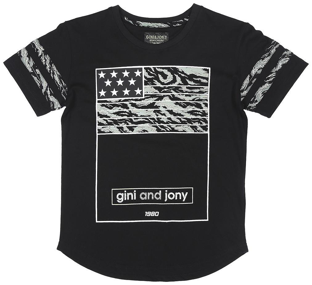 

Gini Jony Boy Cotton Printed T-shirt - Black