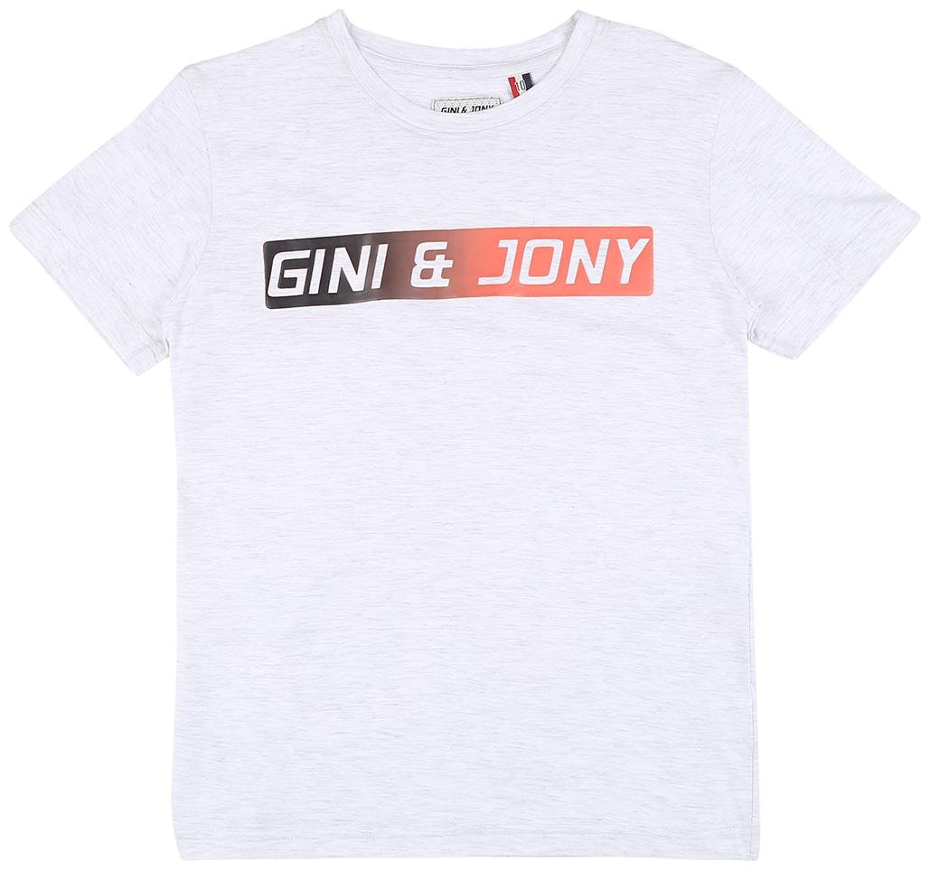 

Gini Jony Boy Cotton blend Printed T-shirt - Grey