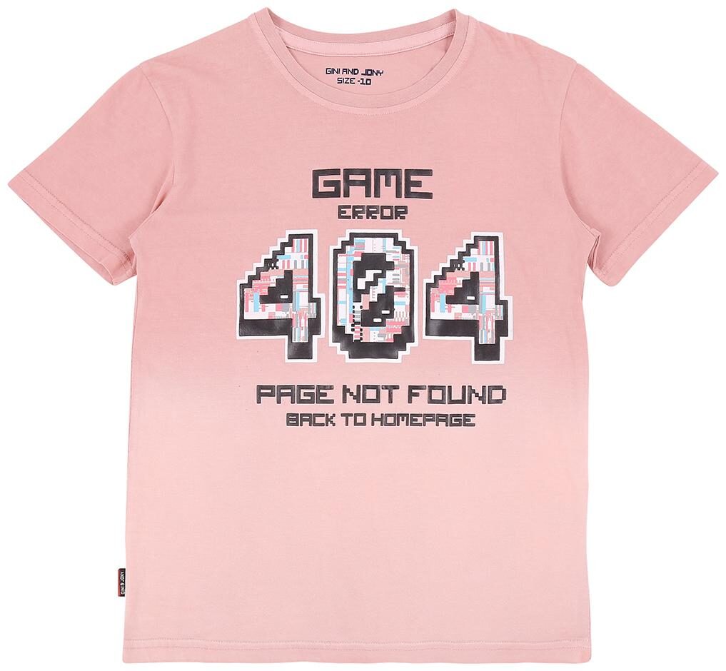 

Gini Jony Boy Cotton blend Printed T-shirt - Pink