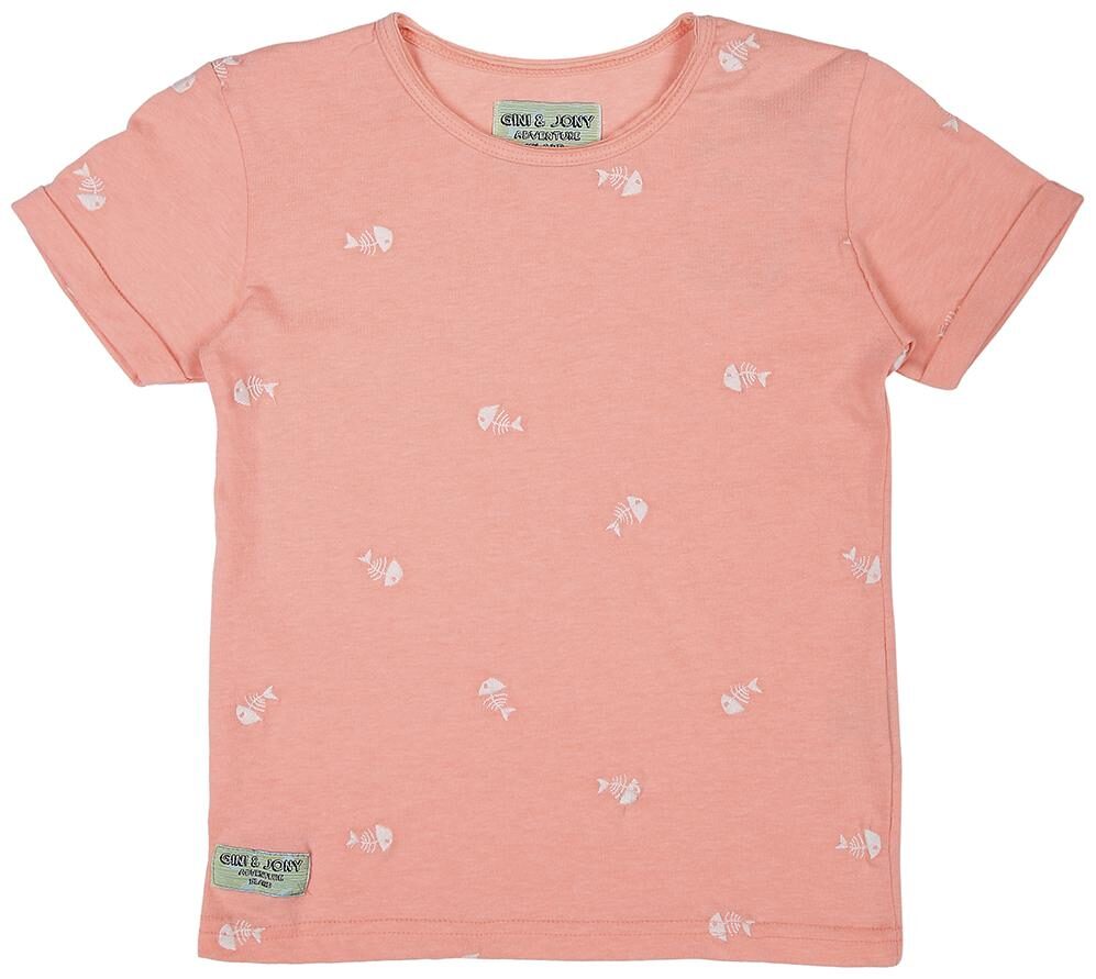 

Gini Jony Boy Cotton Printed T-shirt - Pink