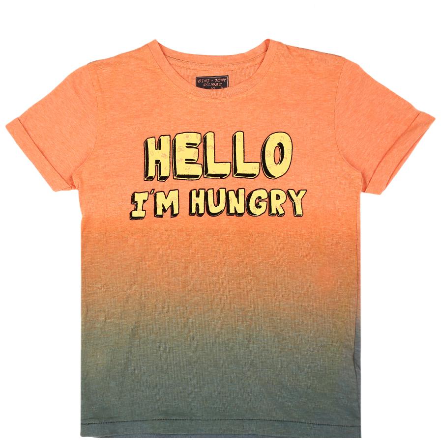 

Gini Jony Boy Cotton blend Printed T-shirt - Orange