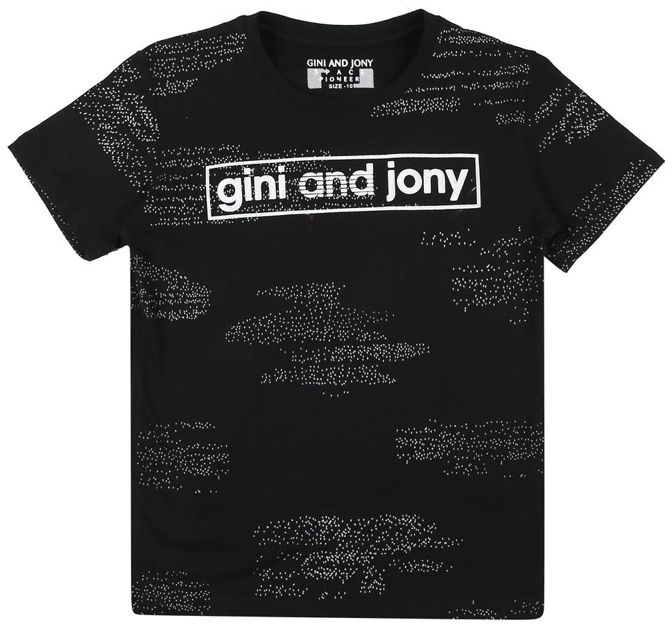 

Gini Jony Boy Cotton Printed T-shirt - Black