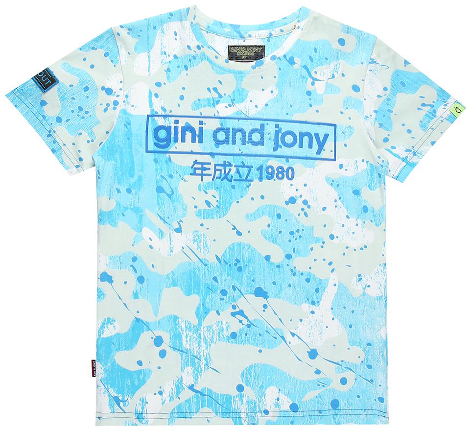 

Gini Jony Boy Cotton Printed T-shirt - Blue