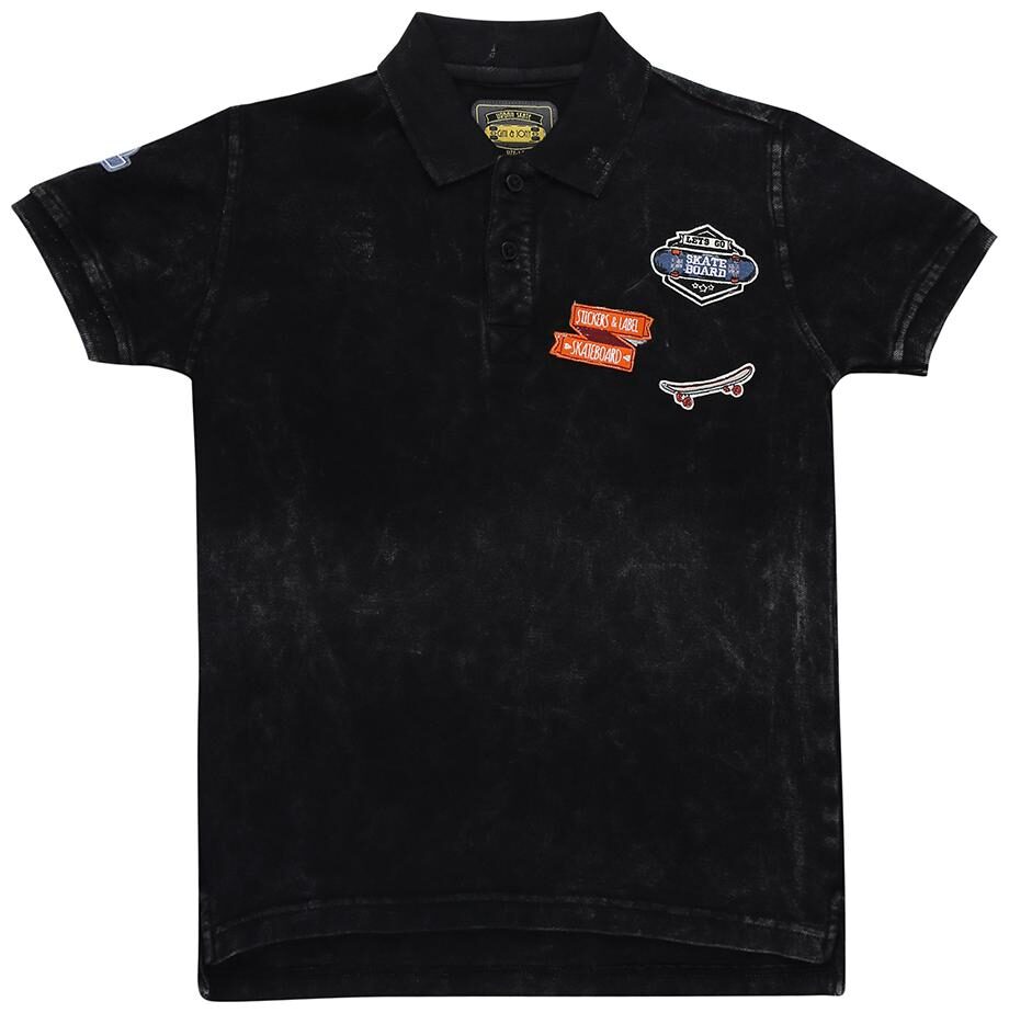 

Gini Jony Boy Cotton Solid T-shirt - Black