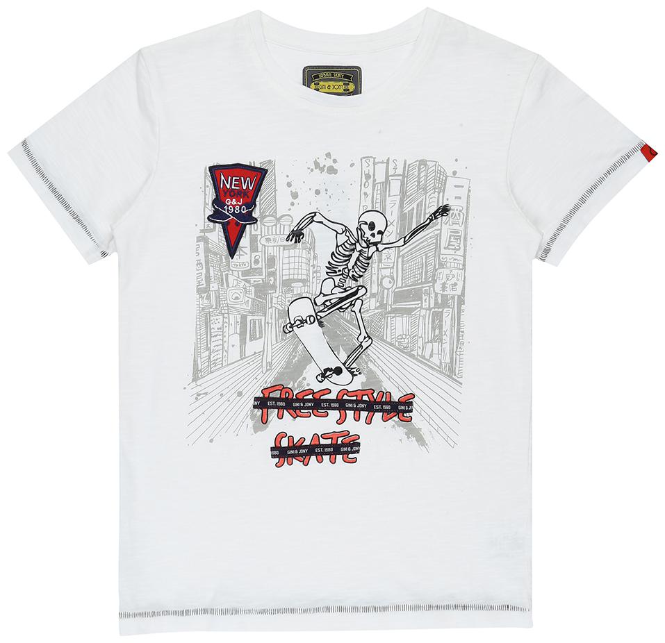 

Gini Jony Boy Cotton Solid T-shirt - White