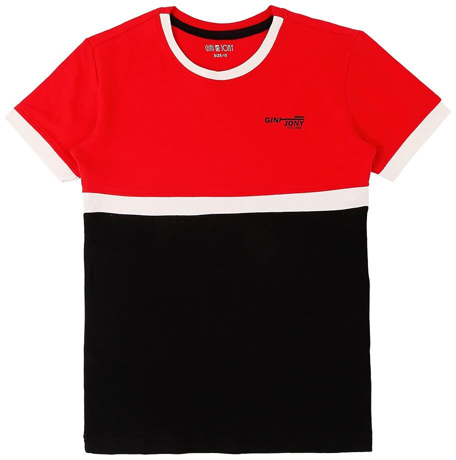 

Gini Jony Boy Cotton Solid T-shirt - Red