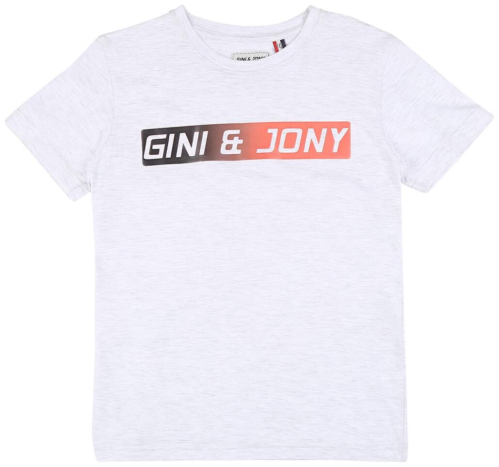 

Gini Jony Boy Cotton blend Printed T-shirt - Grey
