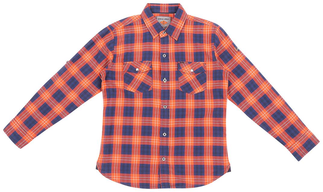 

Gini Jony Boy Cotton Checked Shirt Orange