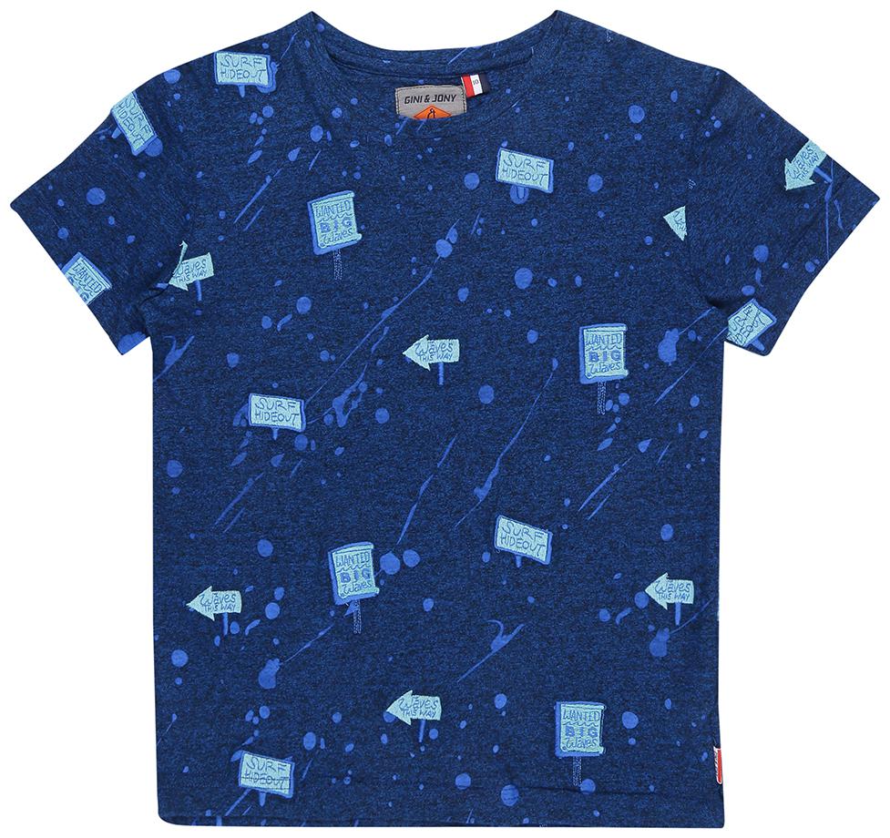 

Gini Jony Boy Cotton Printed T-shirt - Blue