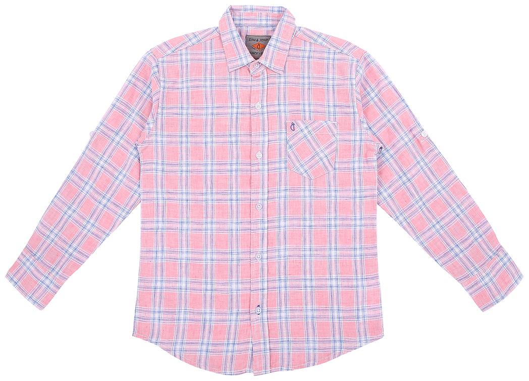 

Gini Jony Boy Cotton Checked Shirt Pink