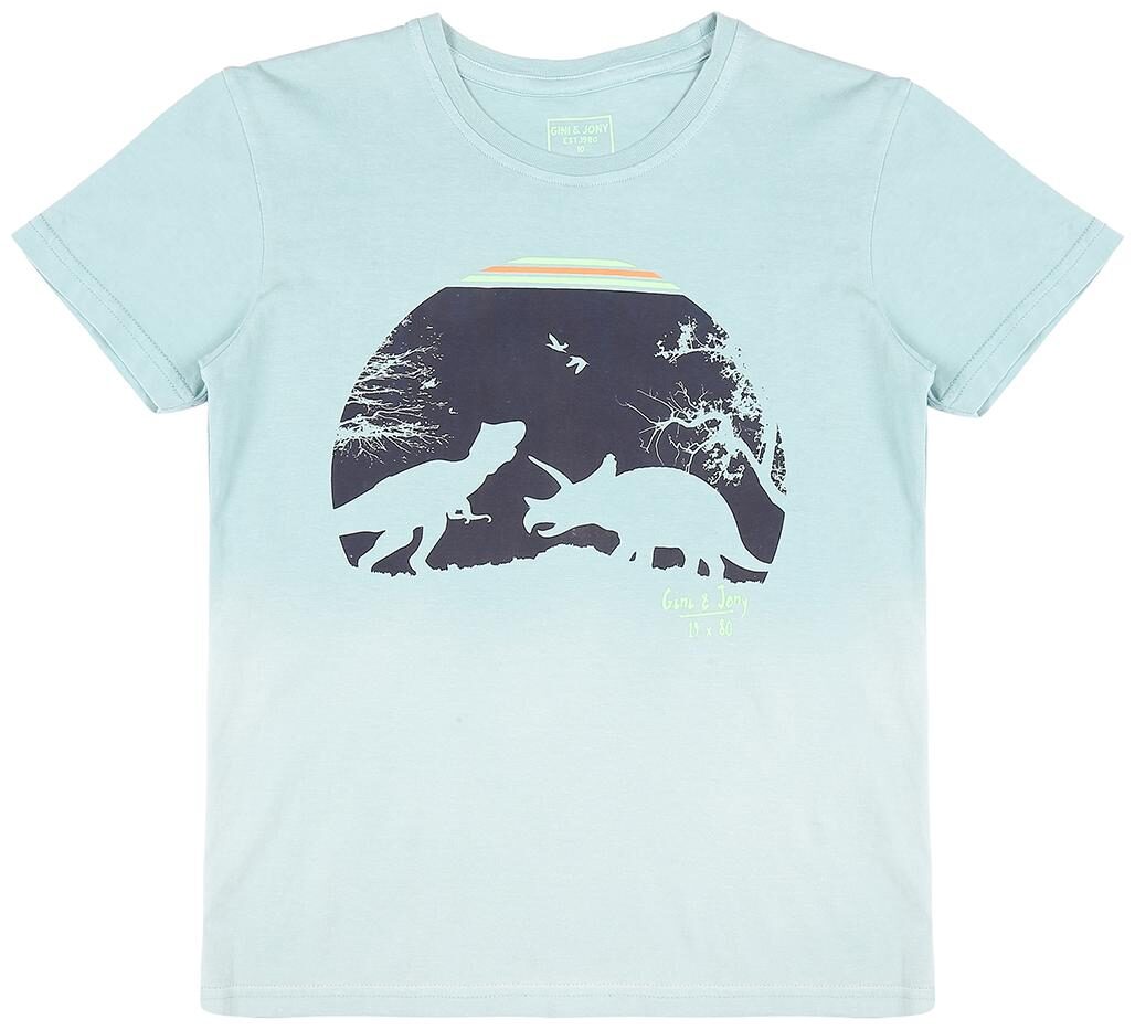 

Gini Jony Boy Cotton blend Printed T-shirt - Green