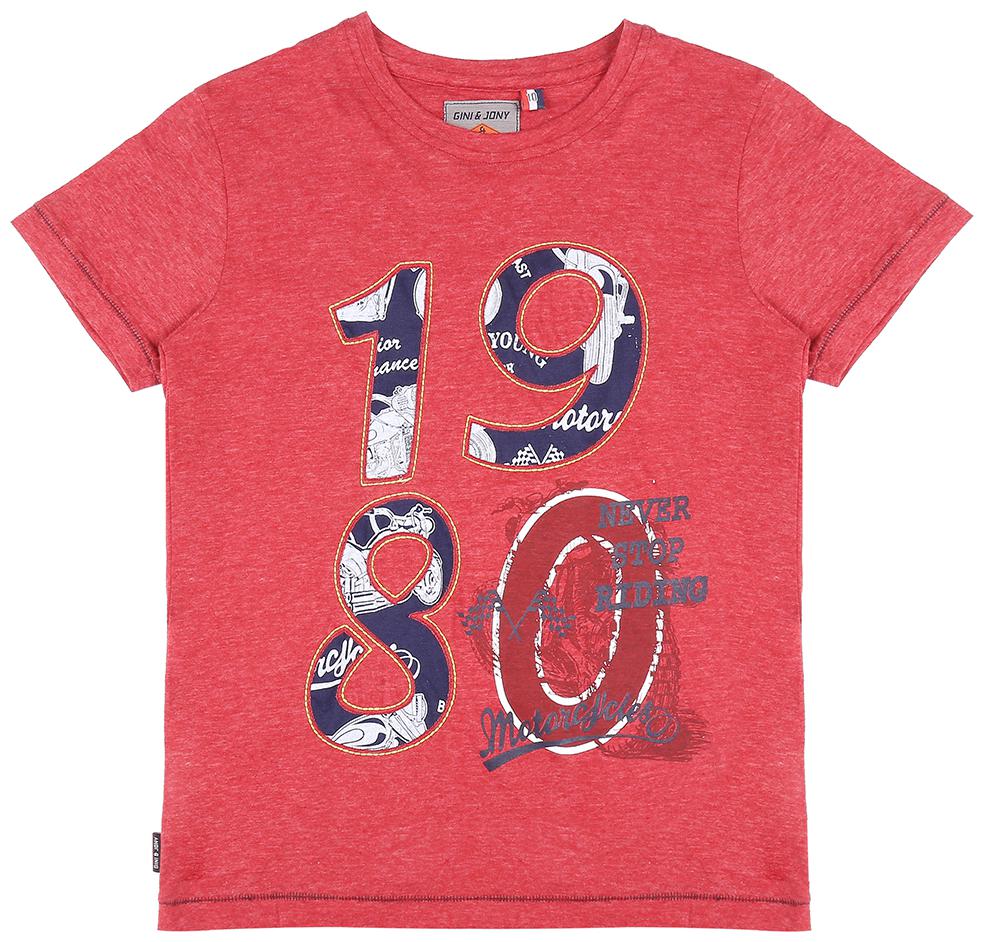 

Gini Jony Boy Cotton blend Printed T-shirt - Red