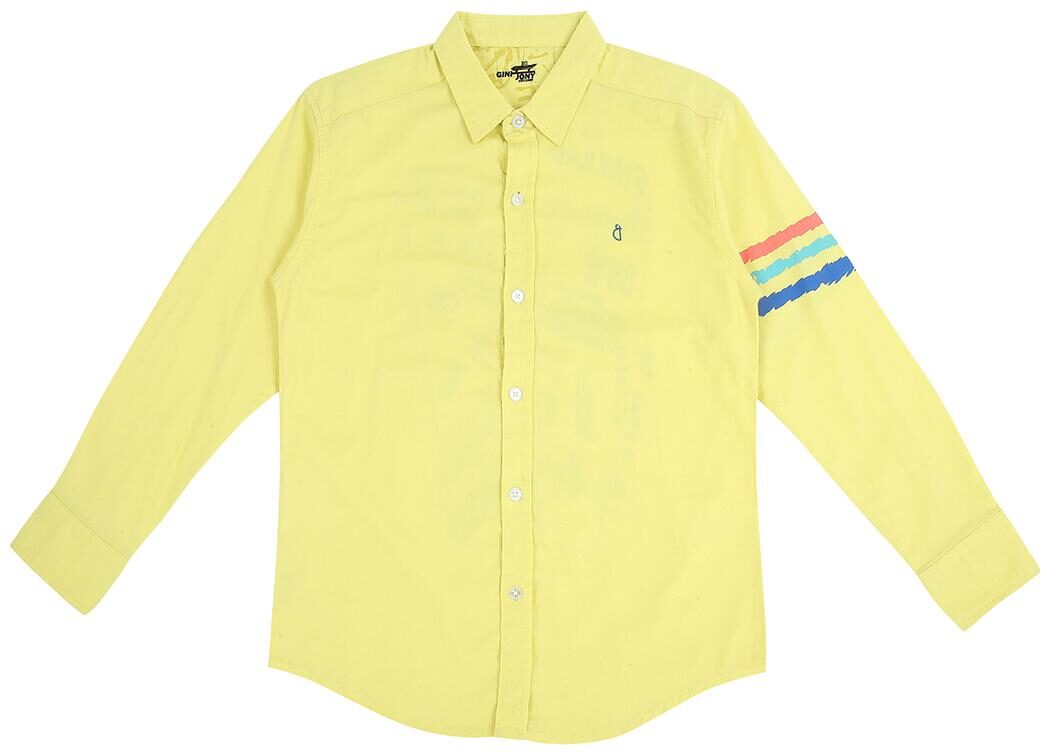 

Gini Jony Boy Cotton Solid Shirt Yellow