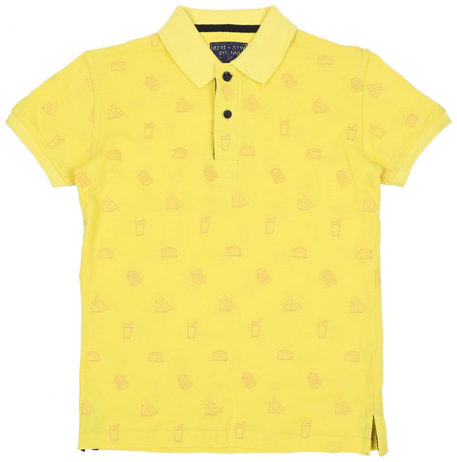 

Gini Jony Boy Cotton blend Printed T-shirt - Yellow
