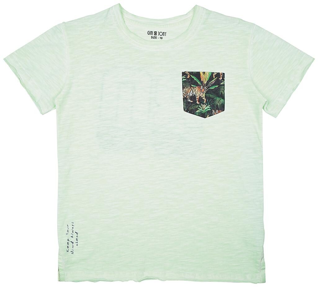 

Gini Jony Boy Cotton Printed T-shirt - Green