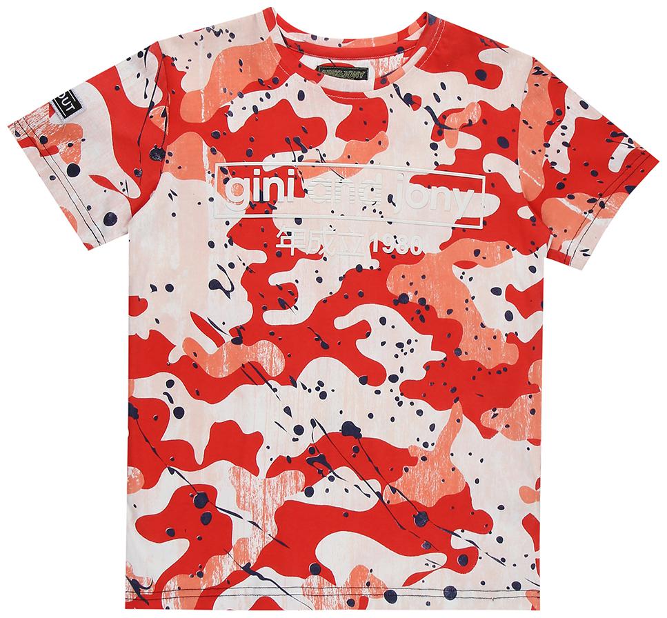 

Gini Jony Boy Cotton Printed T-shirt - Red
