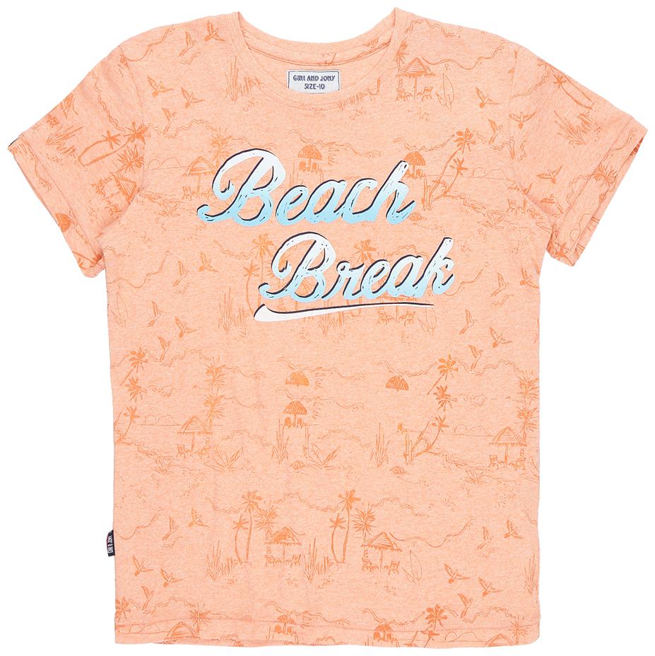 

Gini Jony Boy Cotton Printed T-shirt - Pink