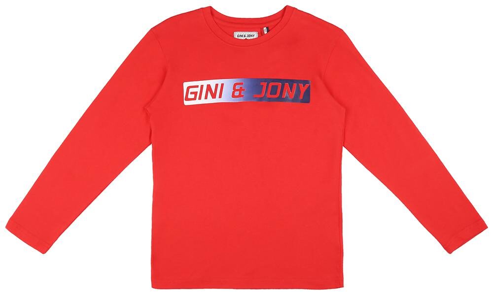 

Gini Jony Boy Cotton blend Printed T-shirt - Red