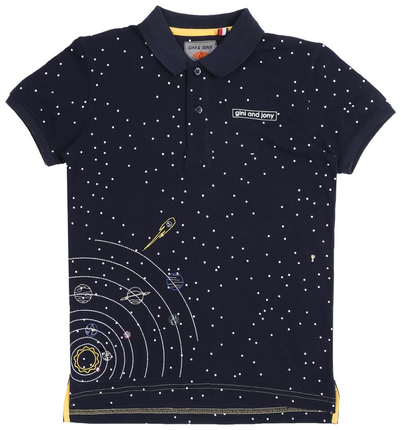

Gini Jony Boy Cotton blend Printed T-shirt - Blue