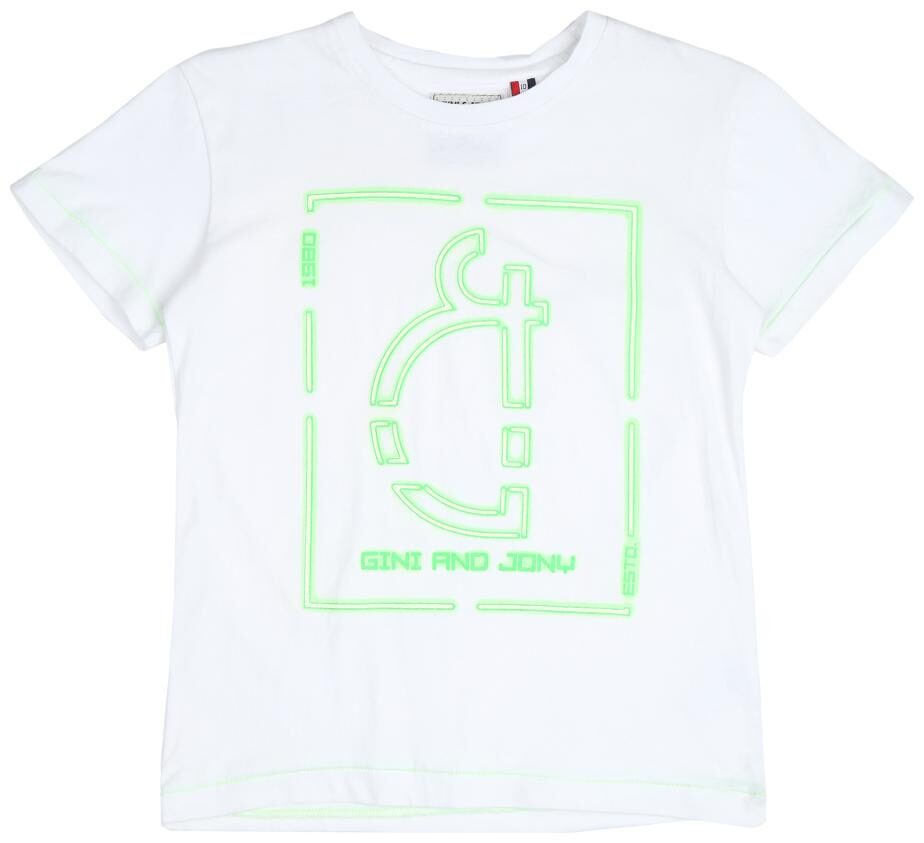 

Gini Jony Boy Cotton blend Printed T-shirt - White