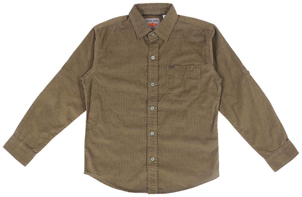 

Gini Jony Boy Cotton Solid Shirt Green