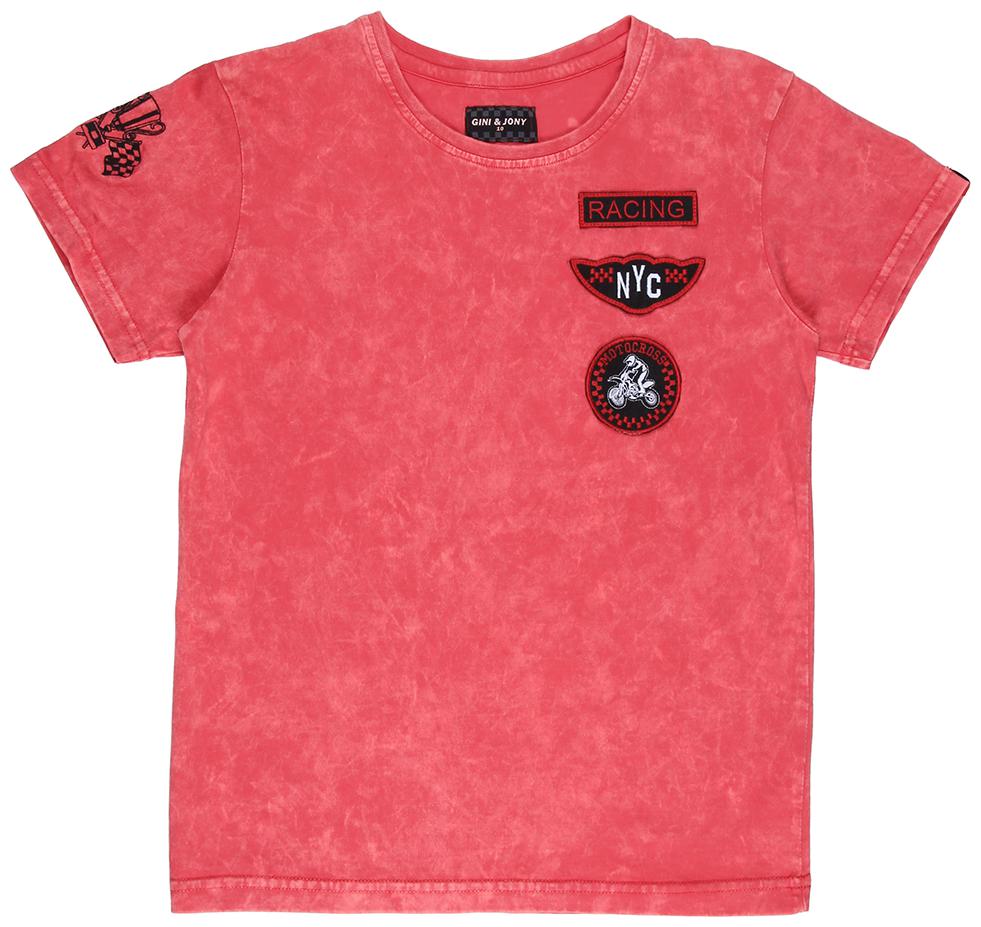 

Gini Jony Boy Cotton Solid T-shirt - Red