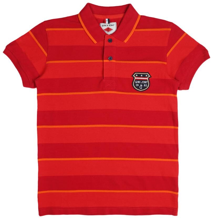 

Gini Jony Boy Cotton blend Solid T-shirt - Red