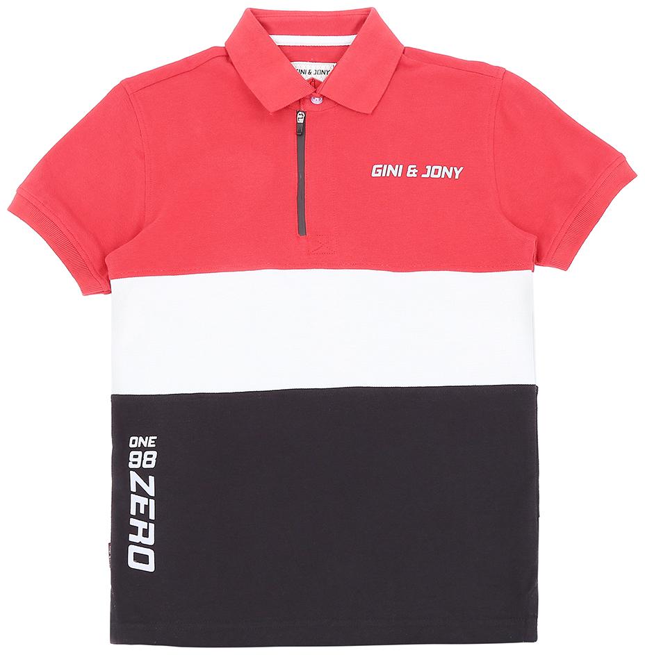 

Gini Jony Boy Cotton blend Printed T-shirt - Red