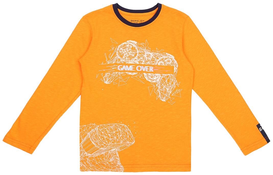 

Gini Jony Boy Cotton blend Printed T-shirt - Orange
