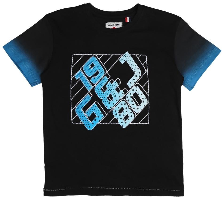 

Gini Jony Boy Cotton blend Printed T-shirt - Black