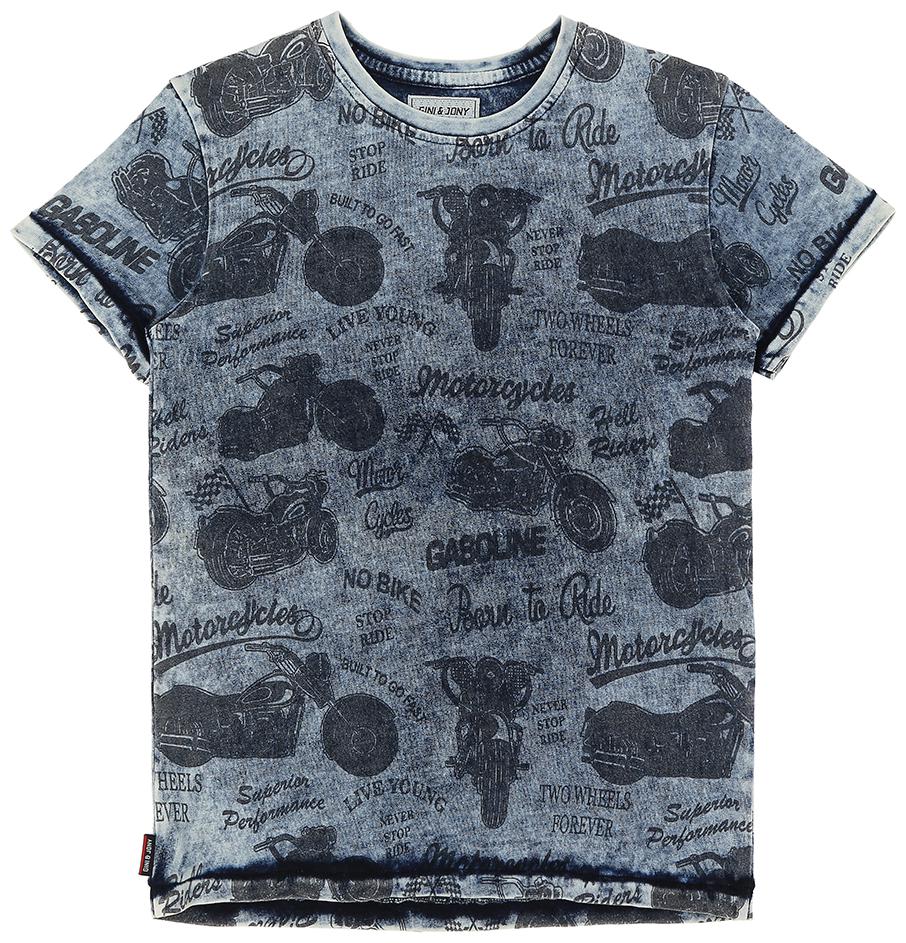 

Gini Jony Boy Cotton blend Printed T-shirt - Blue