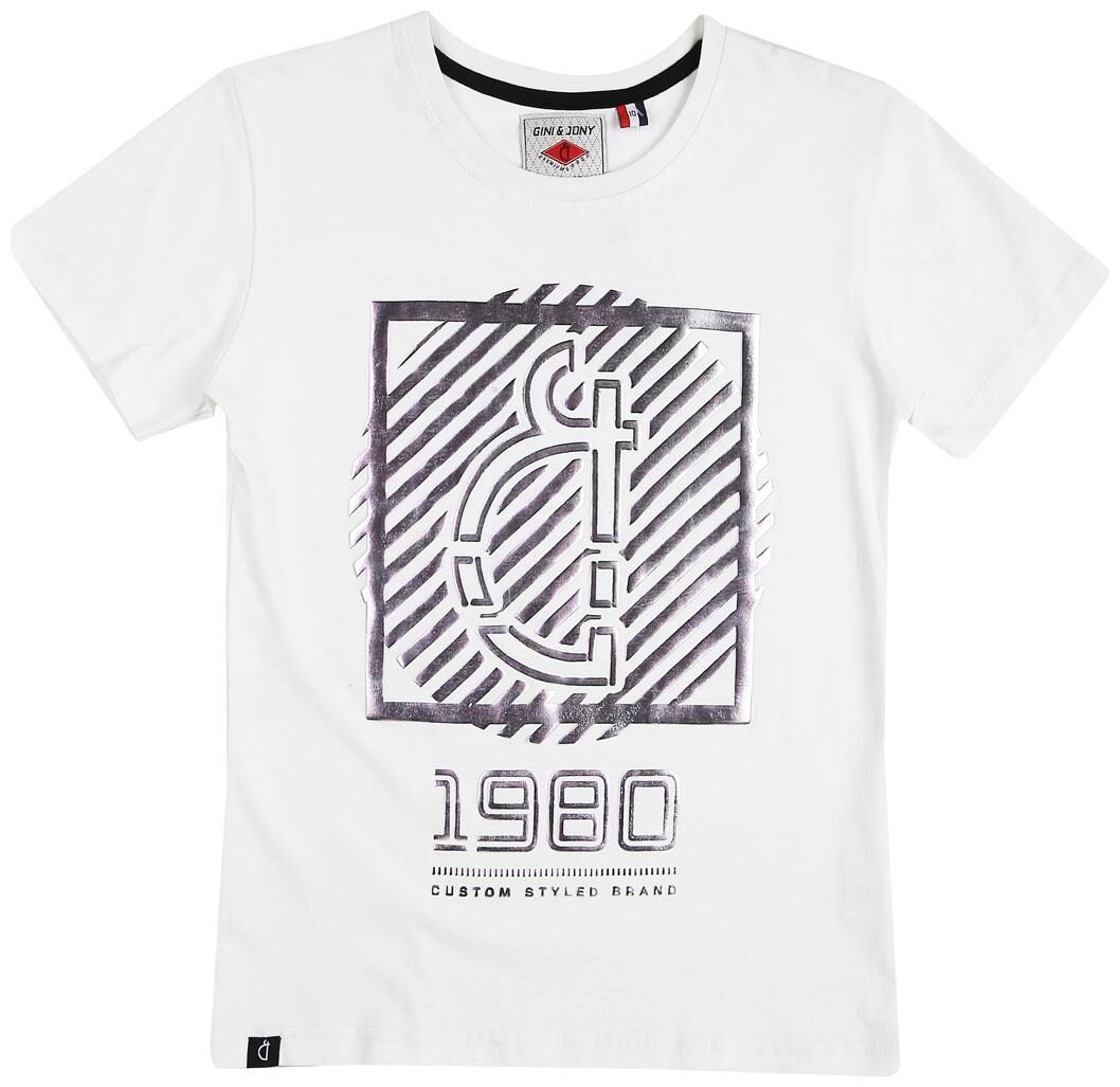 

Gini Jony Boy Cotton Printed T-shirt - White