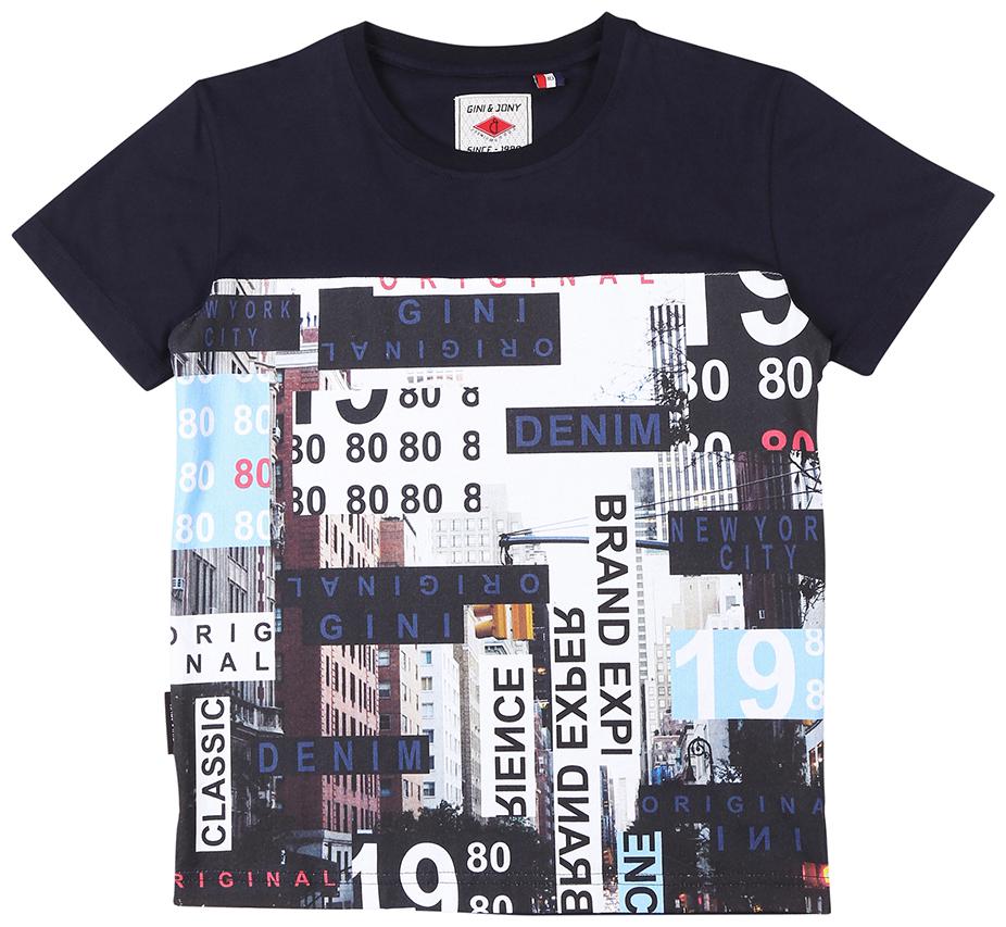 

Gini Jony Boy Cotton Printed T-shirt - Blue