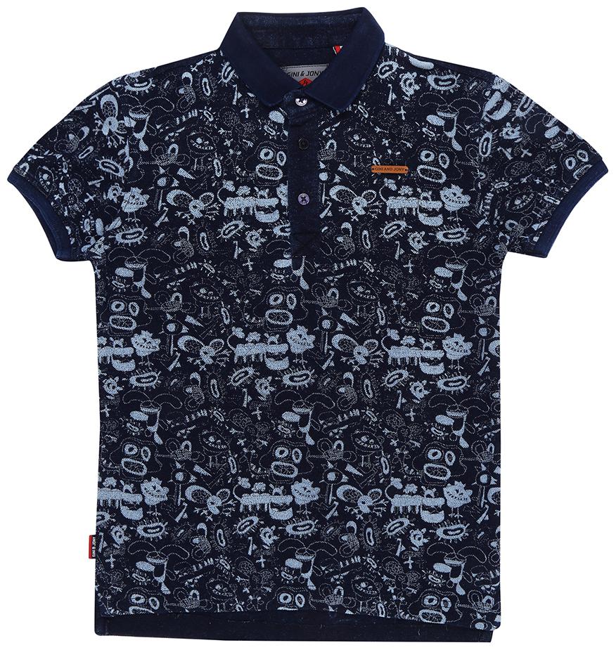 

Gini Jony Boy Cotton Printed T-shirt - Blue