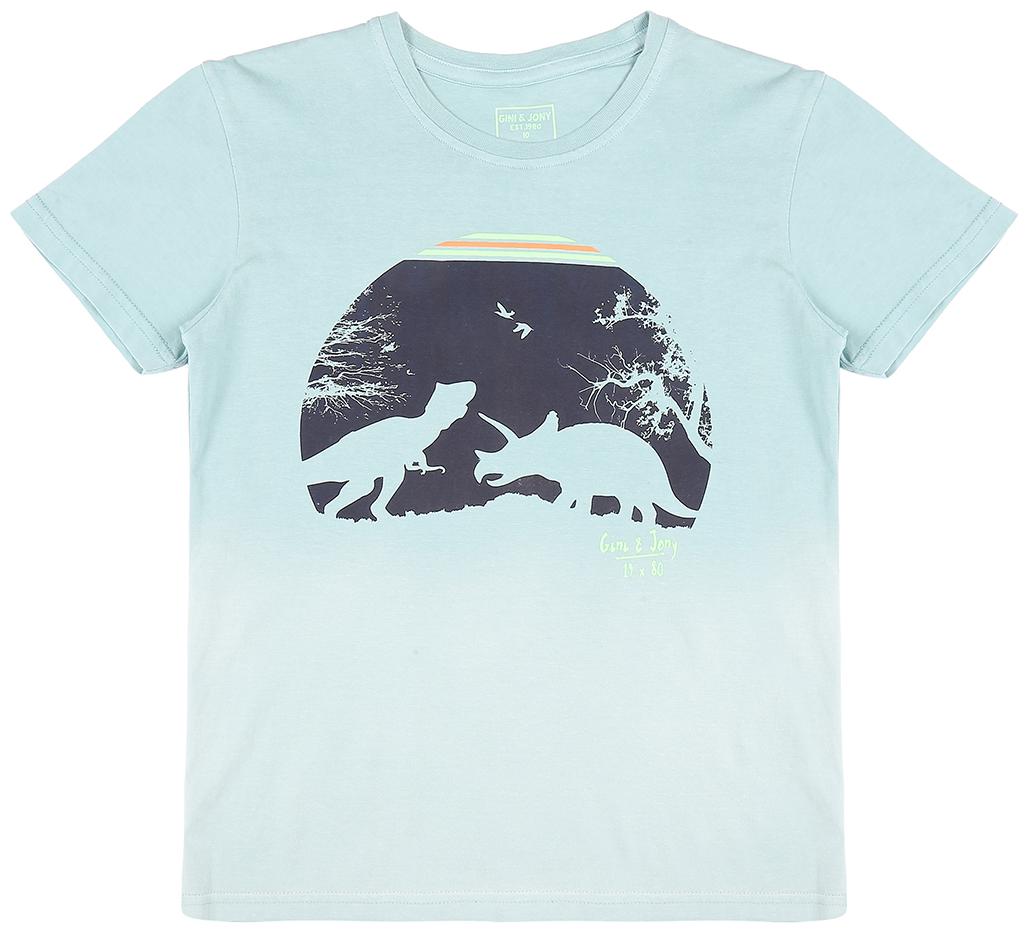 

Gini Jony Boy Cotton blend Printed T-shirt - Green