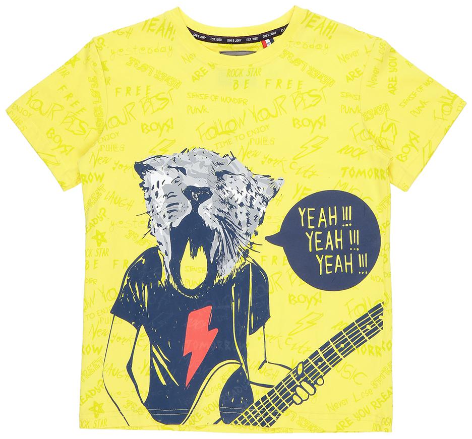 

Gini Jony Boy Cotton Printed T-shirt - Yellow
