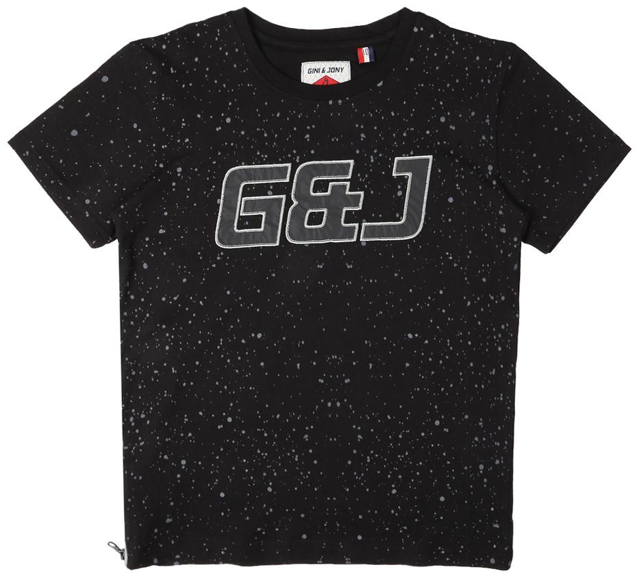 

Gini Jony Boy Cotton blend Printed T-shirt - Black