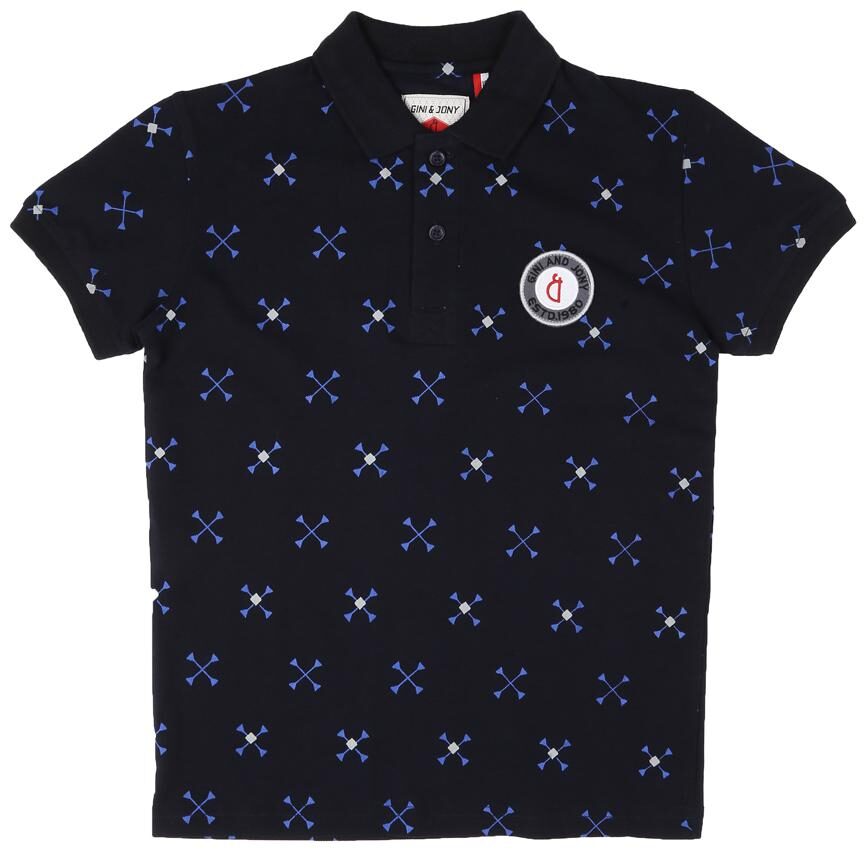 

Gini Jony Boy Cotton blend Printed T-shirt - Blue