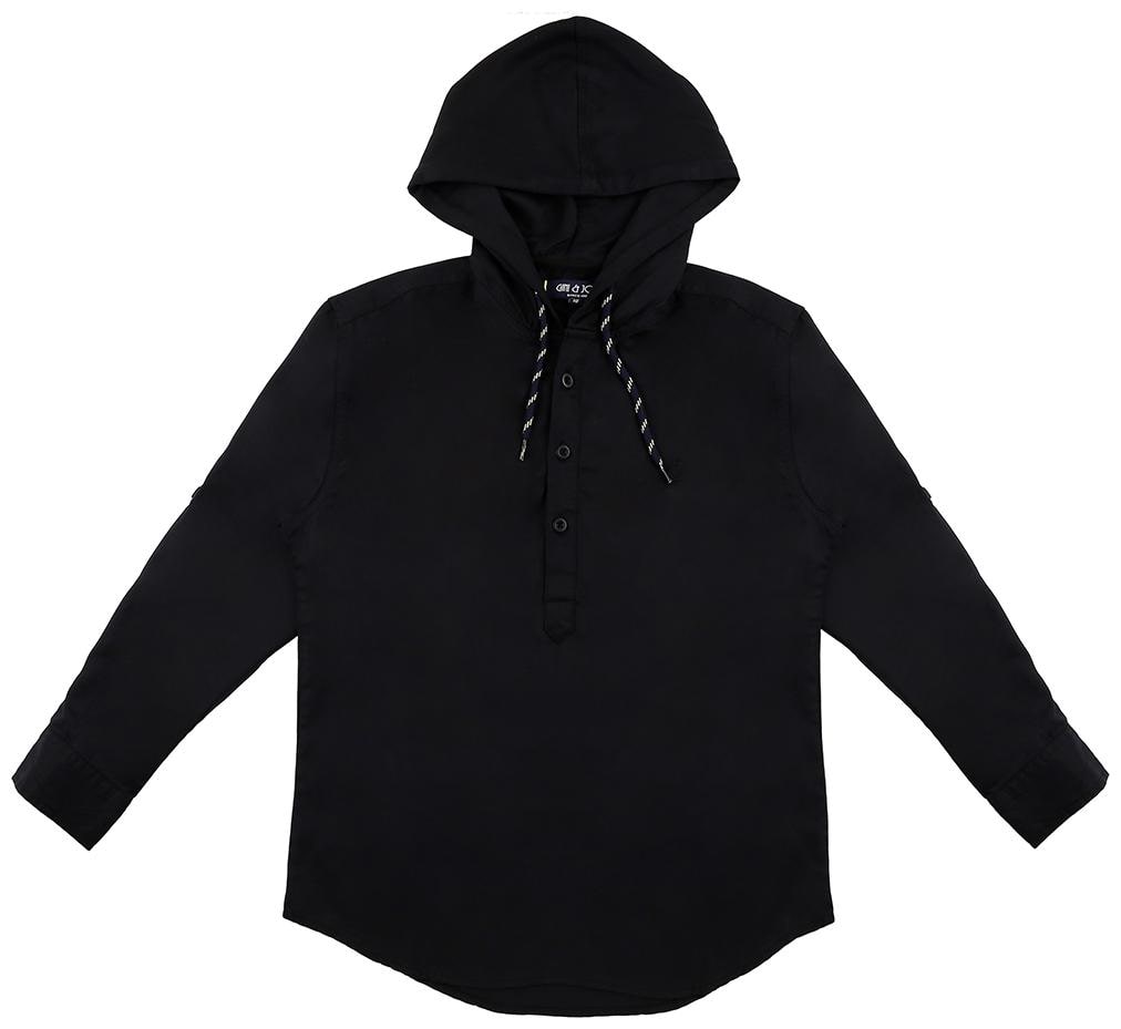 

Gini Jony Boy Denim Solid Shirt Black