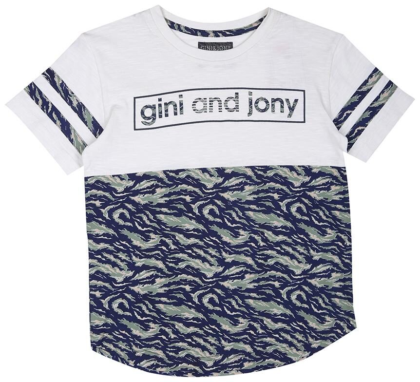 

Gini Jony Boy Cotton Printed T-shirt - White