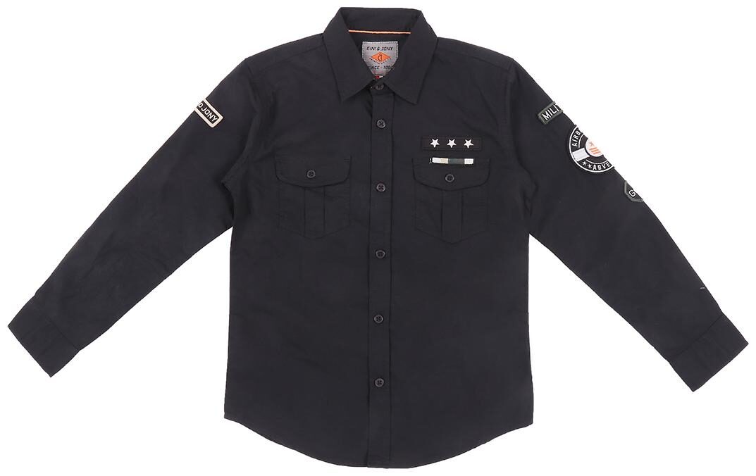 

Gini Jony Boy Cotton Solid Shirt Black
