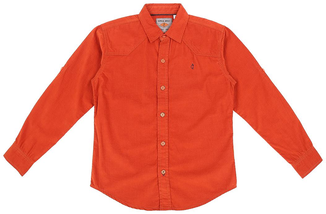 

Gini Jony Boy Cotton Solid Shirt Orange