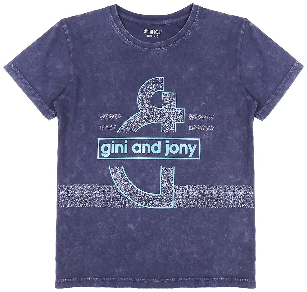 

Gini Jony Boy Cotton blend Printed T-shirt - Blue