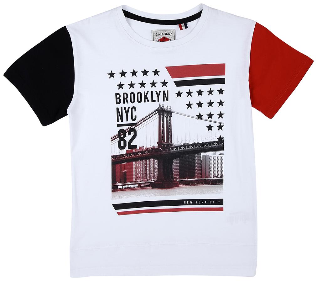 

Gini Jony Boy Cotton Printed T-shirt - White