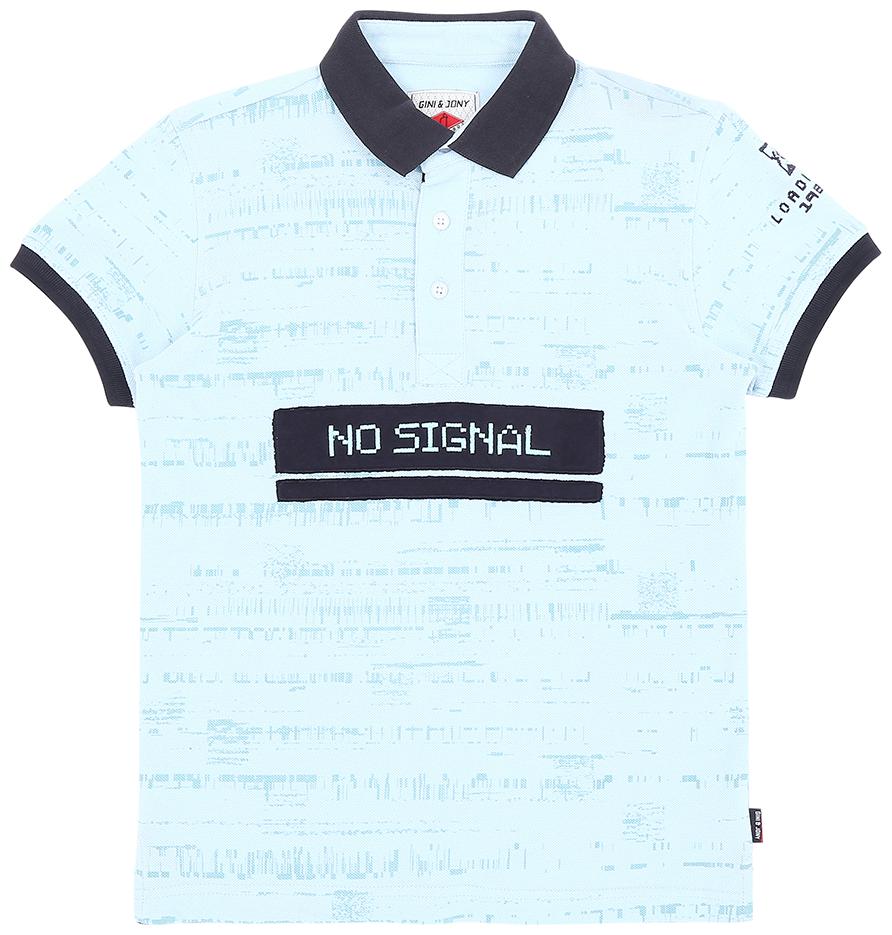 

Gini Jony Boy Cotton blend Printed T-shirt - Blue