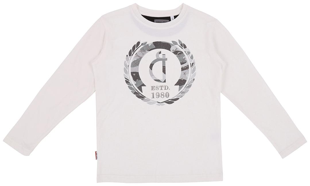 

Gini Jony Boy Cotton blend Printed T-shirt - White