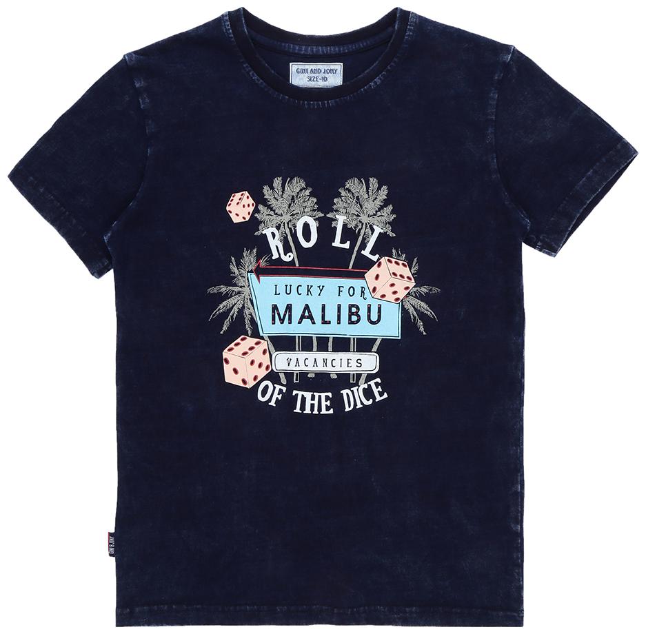 

Gini Jony Boy Cotton Solid T-shirt - Blue