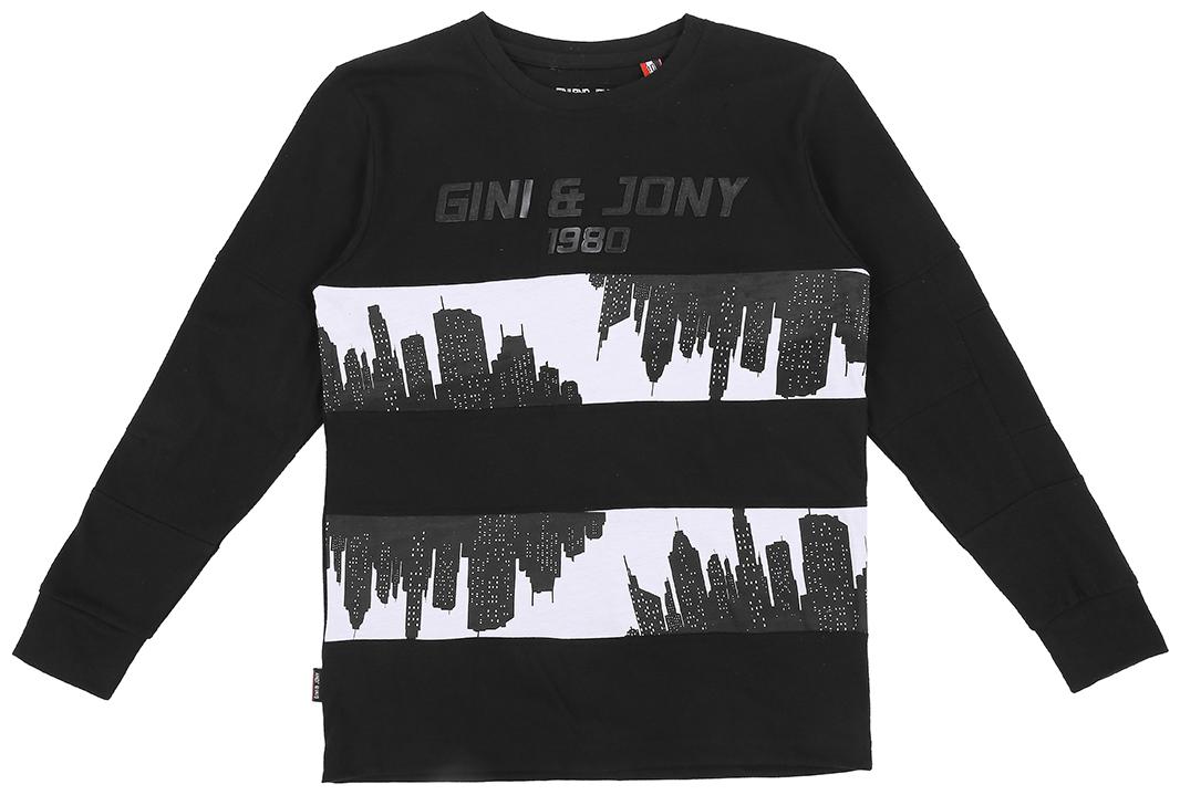 

Gini Jony Boy Cotton blend Printed T-shirt - Black