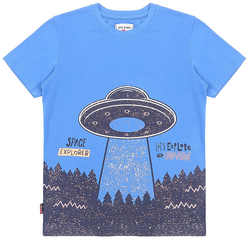 

Gini Jony Boy Cotton blend Printed T-shirt - Blue